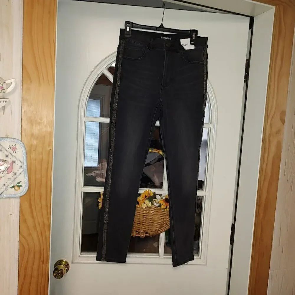 New Express Black Ankle Legging High Rise Stretch Jeans Women's 6 Regular